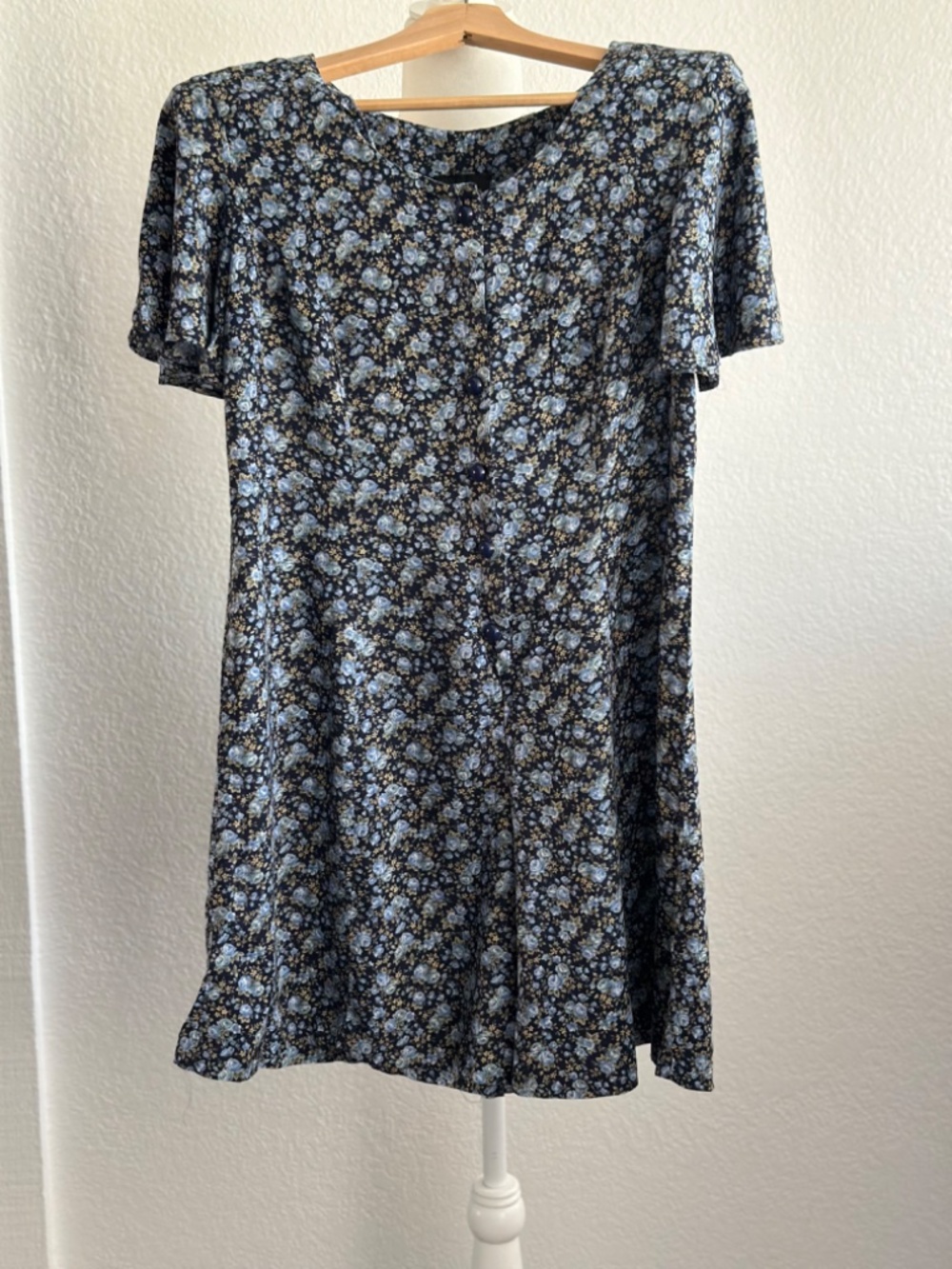 Vintage Ms.Choice California Blue Floral Romper Size 6 - Picture 2 of 8